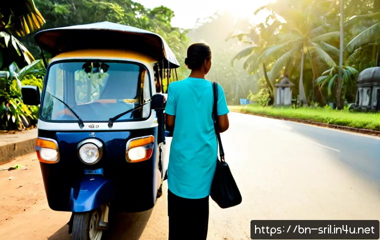 스리랑카 관광 주의사항 - Photorealistic travel safety scene in Sri Lanka: a Bengali family traveler wearing modest casual clo...