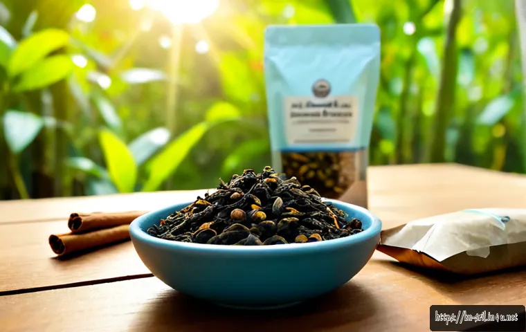 스리랑카에서 수입 가능한 제품 - Photorealistic premium Sri Lankan export products arranged on a clean wooden table: loose black tea ...